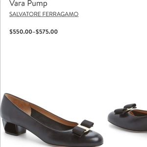 Salvatore Ferragamo Black Vara Pumps